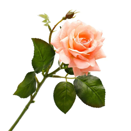 Real Touch Artificial Roses Orange Pink 14.5-inch 3 Stems